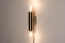 Foto 74519-3: Trendy slanke messingkleurige E27 wandlamp met snoer