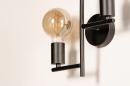 Foto 74537-6: Minimalistische wandlamp zwart met twee fittingen voor twee fittinglampen
