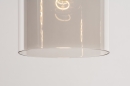 Foto 74545-9: Zwarte hanglamp met drie glazen van rookglas 