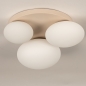 Foto 74553-4 niet_in_feed: Beige plafondlamp rond met drie opaalglazen 