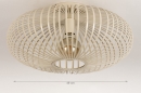 Foto 74561-1 maatindicatie: Opengewerkte, beige, zandkleurige plafondlamp gemaakt van gietijzer, geschikt voor vervangbaar led.