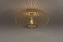 Foto 74561-2 onderaanzicht: Opengewerkte, beige, zandkleurige plafondlamp gemaakt van gietijzer, geschikt voor vervangbaar led.
