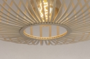 Foto 74561-3 detailfoto: Opengewerkte, beige, zandkleurige plafondlamp gemaakt van gietijzer, geschikt voor vervangbaar led.