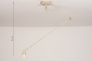 Foto 74564-1: Verstelbare XL hanglamp met knikarm in beige 