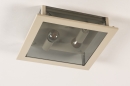 Foto 74567-4: Moderne Deckenleuchte mit Rauchglas und sandfarbener Armatur