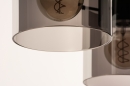 Foto 74576-10: Moderne hoogwaardige zwarte hanglamp met Rookglas 