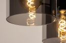 Foto 74576-11: Moderne hoogwaardige zwarte hanglamp met Rookglas 