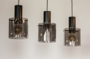 Foto 74576-14: Moderne hoogwaardige zwarte hanglamp met Rookglas 