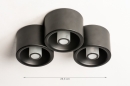 Plafondlamp 74584: design, modern, metaal, zwart #1