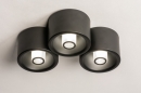Plafondlamp 74584: design, modern, metaal, zwart #8
