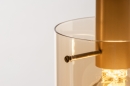 Foto 74591-10: Hanglamp met drie amberkleurige glazen 