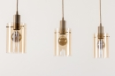 Foto 74591-7: Hanglamp met drie amberkleurige glazen 