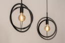 Foto 74597-3 anders: Trendy speelse zwarte hanglamp met platte cirkels
