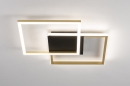 Foto 74603-2: led plafonniere in strak design met zwart en goud en dimbaar met een gewone schakelaar