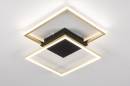 Foto 74603-3: led plafonniere in strak design met zwart en goud en dimbaar met een gewone schakelaar