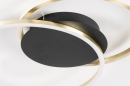 Foto 74604-4: led plafonniere in strak design met zwart en goud en dimbaar met een gewone schakelaar