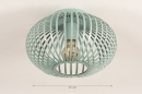 Plafondlamp 74623: modern, retro, metaal, groen #1