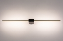Foto 74629-4: Strakke led wandlamp in simplistisch design in zwart met messing met ingebouwd led
