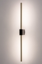 Foto 74629-8: Strakke led wandlamp in simplistisch design in zwart met messing met ingebouwd led