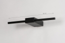 Foto 74633-1: Schmale LED-Wandleuchte in schlichtem Design in Schwarz mit eingebauter LED