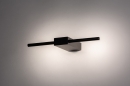Foto 74633-2: Schmale LED-Wandleuchte in schlichtem Design in Schwarz mit eingebauter LED