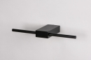 Foto 74633-5: Schmale LED-Wandleuchte in schlichtem Design in Schwarz mit eingebauter LED