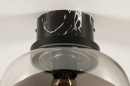 Foto 74638-4 detailfoto: Plafondlamp van rookglas en zwart marmer.