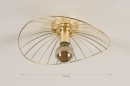 Foto 74651-1 maatindicatie: Gouden plafondlamp met 'draad' 