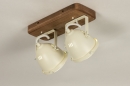 Foto 74657-4: Ländliche Deckenlampe mit Holz und weißen Spots