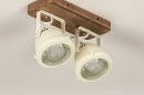 Foto 74657-6: Ländliche Deckenlampe mit Holz und weißen Spots