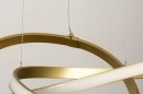 Foto 74659-10 detailfoto: Grote gouden led hanglamp in uniek design