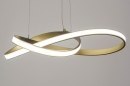 Foto 74659-2: Große goldene LED-Pendelleuchte in einzigartigem Design