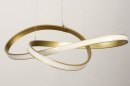Foto 74659-7 onderaanzicht: Grote gouden led hanglamp in uniek design