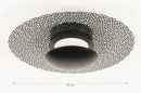 Foto 74662-1 maatindicatie: Grote led plafondlamp in het zwart met drie lichtstanden
