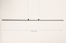 Foto 74664-1 maatindicatie: Zwarte led strip hanglamp dimbaar zonder dimmer