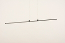 Foto 74664-4 schuinaanzicht: Zwarte led strip hanglamp dimbaar zonder dimmer