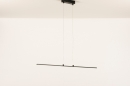 Foto 74664-5 schuinaanzicht: Zwarte led strip hanglamp dimbaar zonder dimmer