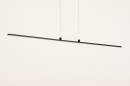 Foto 74664-9 schuinaanzicht: Zwarte led strip hanglamp dimbaar zonder dimmer