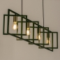 Foto 74666-10: Frame hanglamp van groen metaal met messing fittingen