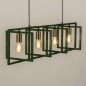 Foto 74666-13: Frame hanglamp van groen metaal met messing fittingen