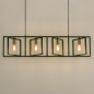 Foto 74666-15: Frame hanglamp van groen metaal met messing fittingen