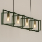 Foto 74666-16: Frame hanglamp van groen metaal met messing fittingen