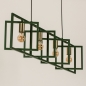 Foto 74666-18: Frame hanglamp van groen metaal met messing fittingen