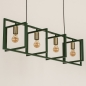 Foto 74666-19: Frame hanglamp van groen metaal met messing fittingen