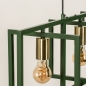 Foto 74666-23: Frame hanglamp van groen metaal met messing fittingen
