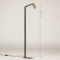 Foto 74667-2: Staande leeslamp in zwart met messing met GU10 fitting