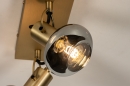 Foto 74669-7 detailfoto: Dubbele plafondspot in goud met kappen van rookglas