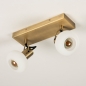 Foto 74672-5: 2-flammiger Aufbauspot in Messing / Gold mit Opalglas