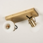 Foto 74672-6: 2-flammiger Aufbauspot in Messing / Gold mit Opalglas