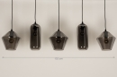 Hanglamp 74682: modern, glas, metaal, zwart #1